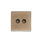 Studio Range Antique Brass Switches & Sockets, Y91 - 2 Gang TV Coaxial Socket by Heritage Brass By M-Marcus