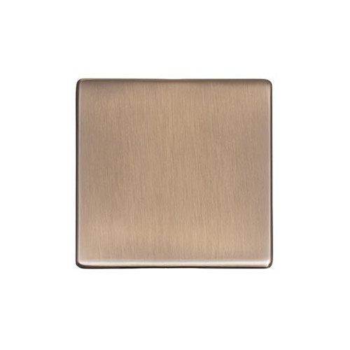 Studio Range Antique Brass Switches & Sockets, Y91 - Single Blank Plate by Heritage Brass By M-Marcus