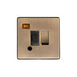 Studio Range Antique Brass Switches & Sockets, Y91 - Switched Spur with Neon + Cord (13 Amp) by Heritage Brass By M-Marcus