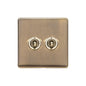 Studio Range Antique Brass Switches & Sockets, Y91 - 2 Gang Toggle Switch by Heritage Brass By M-Marcus