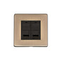 Studio Range Antique Brass Switches & Sockets, Y91 - 2 Gang Secondary Line Socket by Heritage Brass By M-Marcus