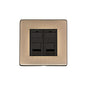 Studio Range Antique Brass Switches & Sockets, Y91 - 2 Gang CAT6 by Heritage Brass By M-Marcus