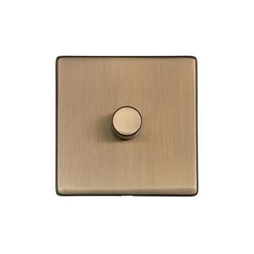 Studio Range Antique Brass Switches & Sockets, Y91 - 1 Gang TED Dimmer (Compatible with LED Lamps) by Heritage Brass By M-Marcus