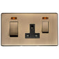 Studio Range Antique Brass Switches & Sockets, Y91 - 45A Cooker Unit + 13A Socket by Heritage Brass By M-Marcus