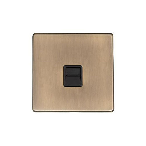 Studio Range Antique Brass Switches & Sockets, Y91 - 1 Gang Secondary Line Socket by Heritage Brass By M-Marcus