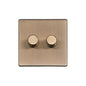 Studio Range Antique Brass Switches & Sockets, Y91 - 2 Gang TED Dimmer (Compatible with LED Lamps) by Heritage Brass By M-Marcus