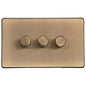 Studio Range Antique Brass Switches & Sockets, Y91 - 3G Multi Location Secondary Dimmer by Heritage Brass By M-Marcus