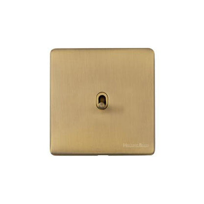 Studio Range Antique Brass Switches & Sockets, Y91 - 1 Gang Intermediate Stockholm Toggle by Heritage Brass By M-Marcus
