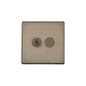 Studio Range Aged Pewter Switches & Sockets, YAP - 2G Mixed Toggle Dimmer Switch 1xToggle 1xTED by Heritage Brass By M-Marcus