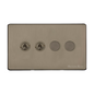 Studio Range Aged Pewter Switches & Sockets, YAP - 4G Mixed Toggle Dimmer Switch 2xToggle 2xTED by Heritage Brass By M-Marcus