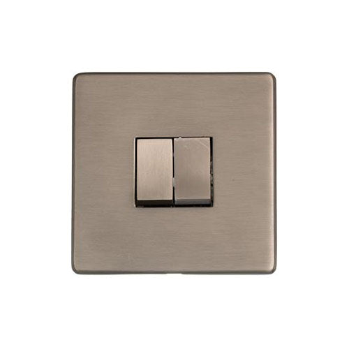 Studio Range Aged Pewter Switches & Sockets, YAP - 2 Gang Rocker Switch by Heritage Brass By M-Marcus