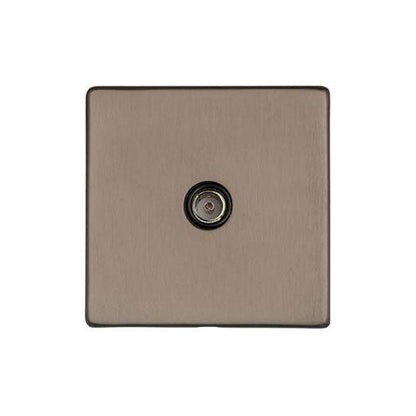 Studio Range Aged Pewter Switches & Sockets, YAP - 1 Gang Non-Isolated TV Coaxial Socket by Heritage Brass By M-Marcus