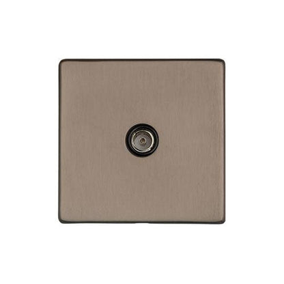 Studio Range Aged Pewter Switches & Sockets, YAP - 1 Gang Isolated TV Coaxial Socket by Heritage Brass By M-Marcus