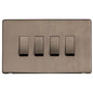 Studio Range Aged Pewter Switches & Sockets, YAP - 4 Gang Rocker Switch by Heritage Brass By M-Marcus