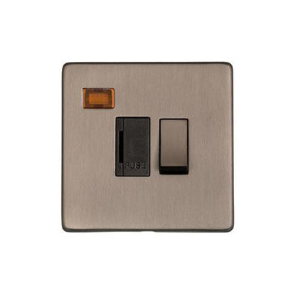 Studio Range Aged Pewter Switches & Sockets, YAP - Switched Spur with Neon (13 Amp) by Heritage Brass By M-Marcus