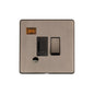 Studio Range Aged Pewter Switches & Sockets, YAP - Switched Spur with Neon + Cord (13 Amp) by Heritage Brass By M-Marcus