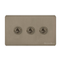 Studio Range Aged Pewter Switches & Sockets, YAP - 3 Gang Toggle Switch by Heritage Brass By M-Marcus