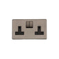 Studio Range Aged Pewter Switches & Sockets, YAP - Double Socket (13 Amp) by Heritage Brass By M-Marcus