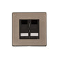 Studio Range Aged Pewter Switches & Sockets, YAP - 2 Gang Secondary Line Socket by Heritage Brass By M-Marcus