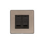 Studio Range Aged Pewter Switches & Sockets, YAP - 2 Gang CAT6 by Heritage Brass By M-Marcus