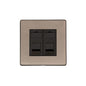 Studio Range Aged Pewter Switches & Sockets, YAP - 2 Gang RJ45 by Heritage Brass By M-Marcus