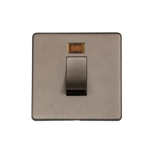 Studio Range Aged Pewter Switches & Sockets, YAP - 45A DP Cooker Switch with Neon (single plate) by Heritage Brass By M-Marcus