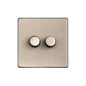 Studio Range Aged Pewter Switches & Sockets, YAP - 2 Gang Dimmer 250 watts (Compatible with halogen/ incandescent bulbs) by Heritage Brass By M-Marcus