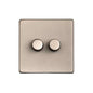 Studio Range Aged Pewter Switches & Sockets, YAP - 2 Gang Dimmer 400 watts (Compatible with halogen/ incandescent bulbs) by Heritage Brass By M-Marcus