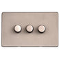 Studio Range Aged Pewter Switches & Sockets, YAP - 3 Gang Dimmer 400 watts (Compatible with halogen/ incandescent bulbs) by Heritage Brass By M-Marcus