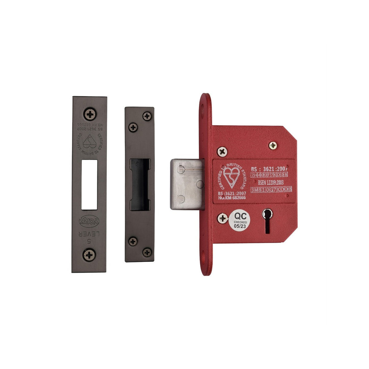 CE York British Standard 5 Lever Deadlock 2 1/2" by M Marcus - Heritage Brass