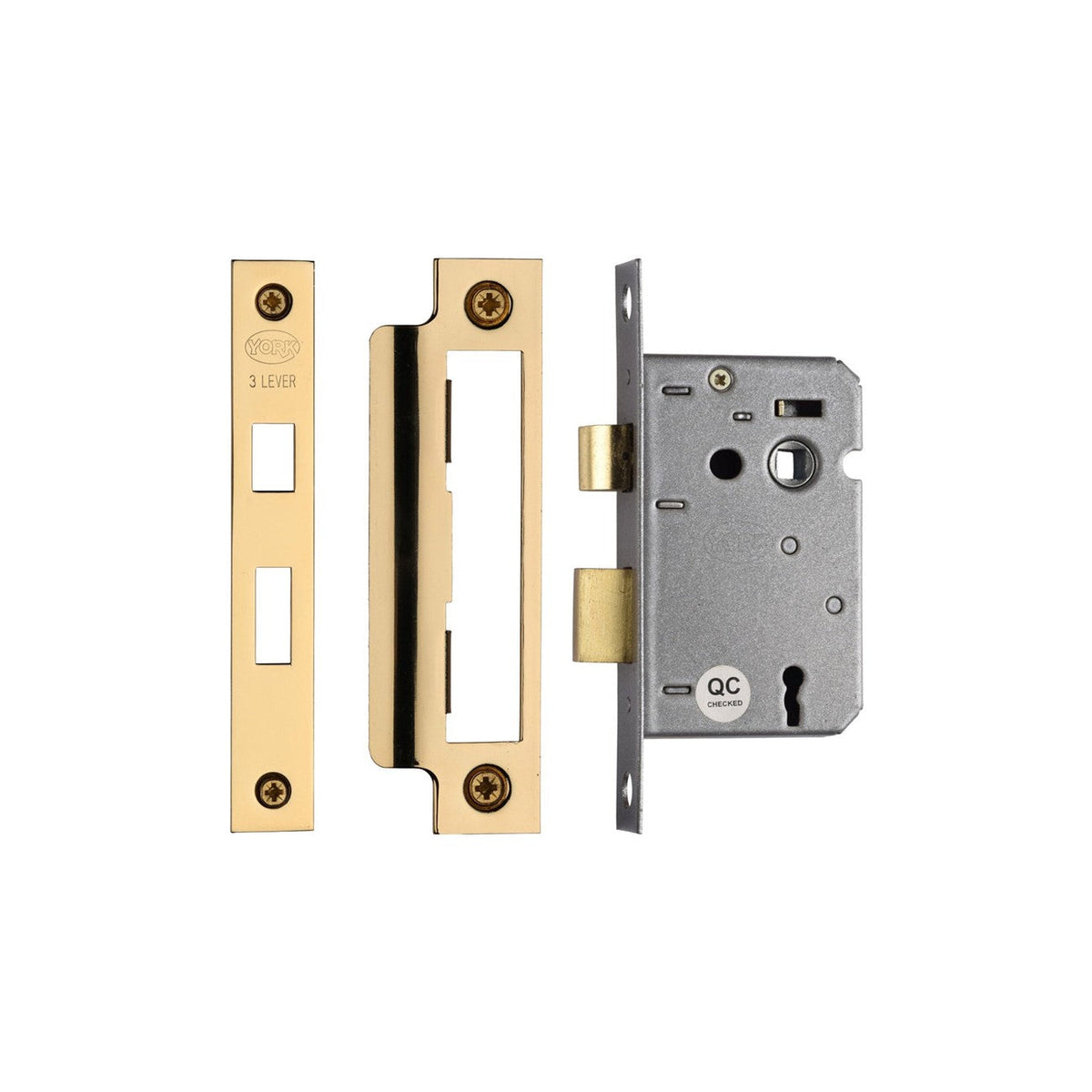 York 3 Lever Sash Lock 2 1/2" by M Marcus - Heritage Brass