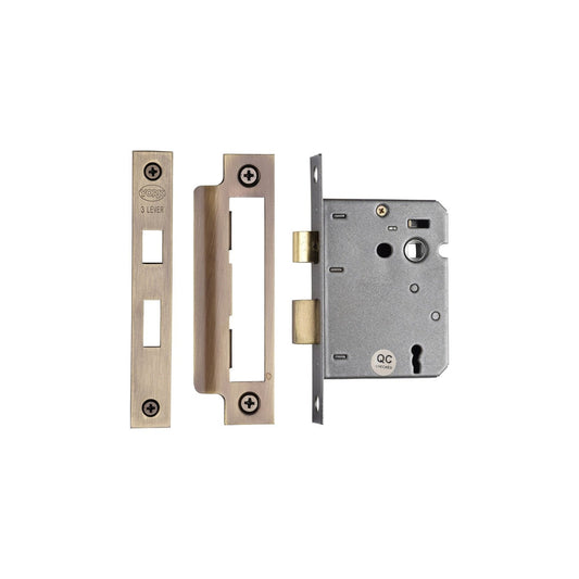York 3 Lever Sash Lock 3" by M Marcus - Heritage Brass