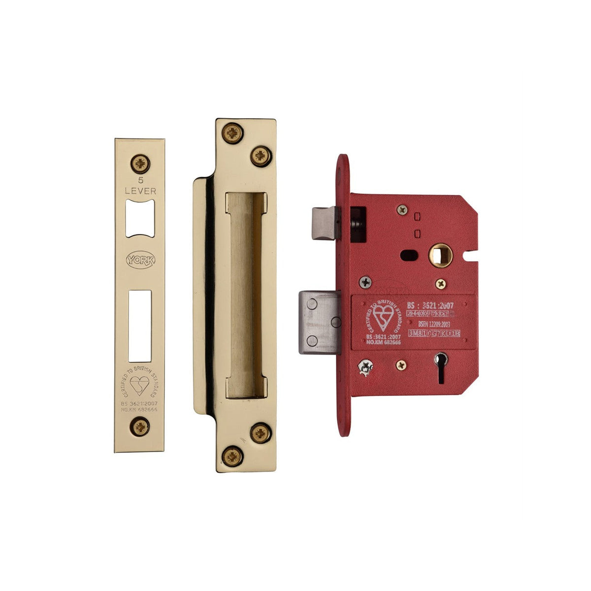 CE York British Standard 5 Lever Sashlock 3" by M Marcus - Heritage Brass