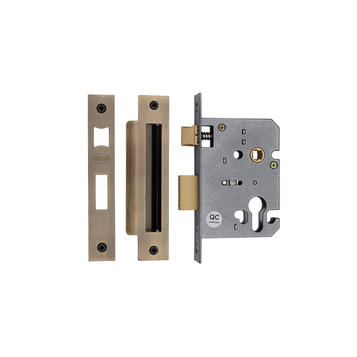 York Euro Profile Sashlock 3" by M Marcus - Heritage Brass