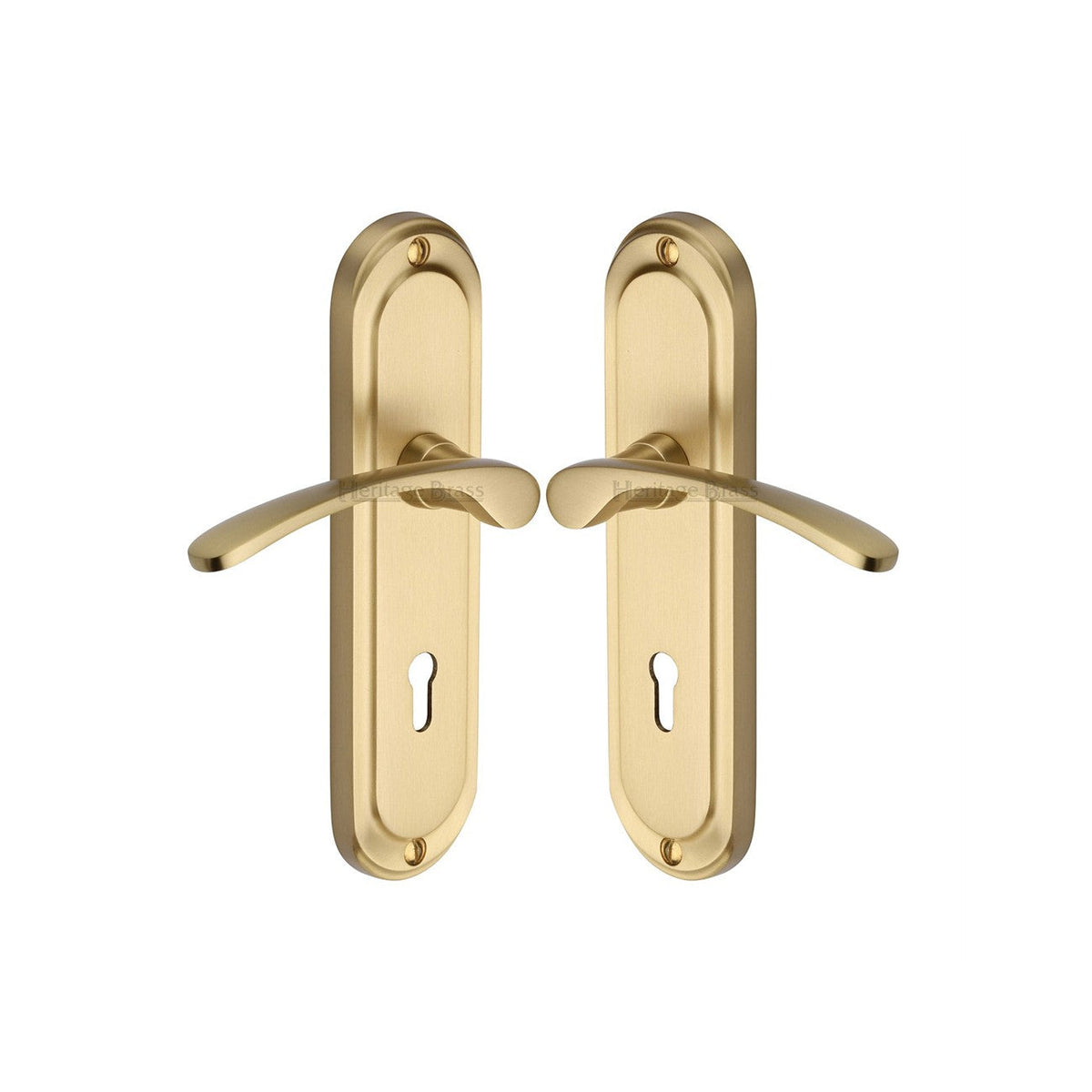 Ambassador Door Handle on Plate by M Marcus - Heritage Brass