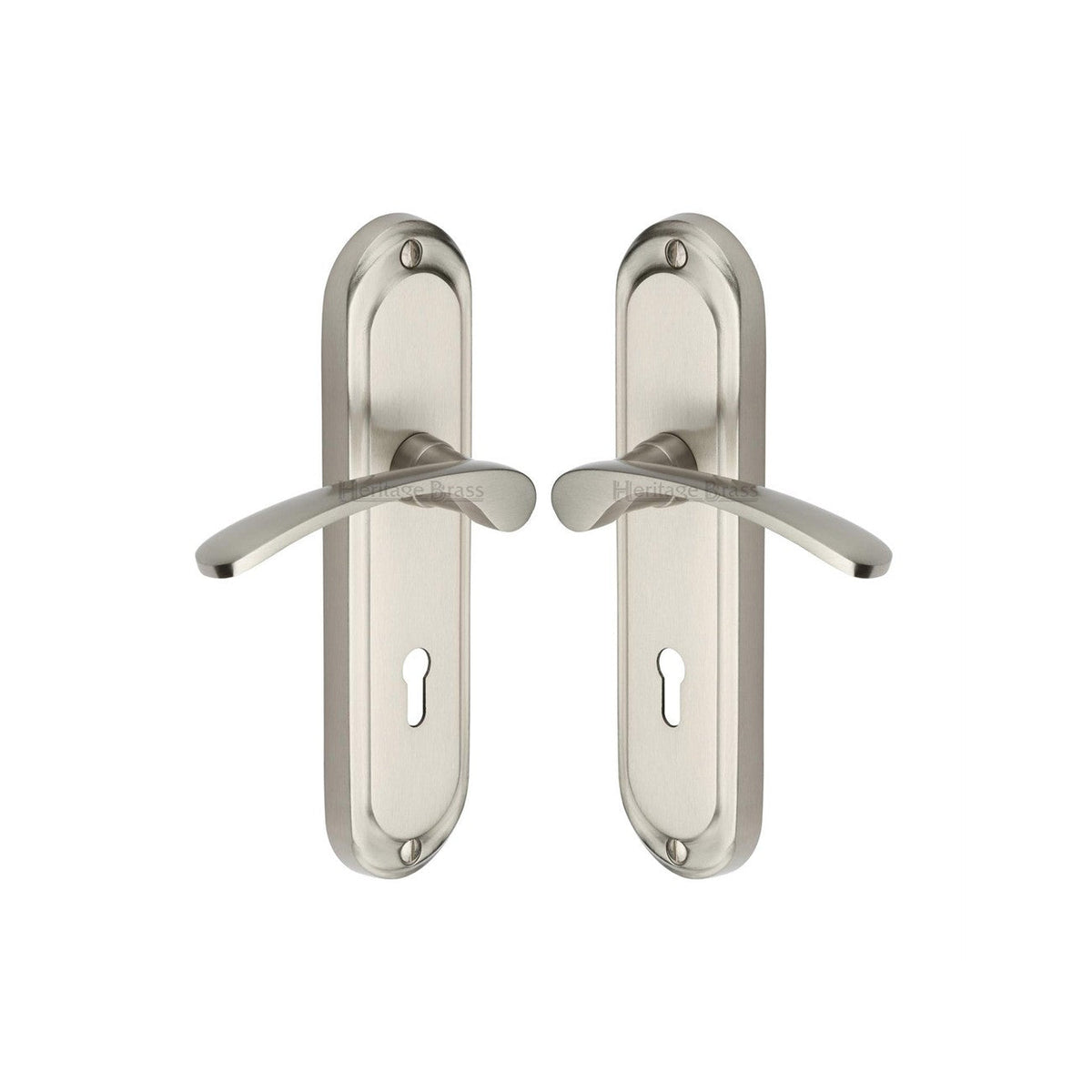 Ambassador Door Handle on Plate by M Marcus - Heritage Brass