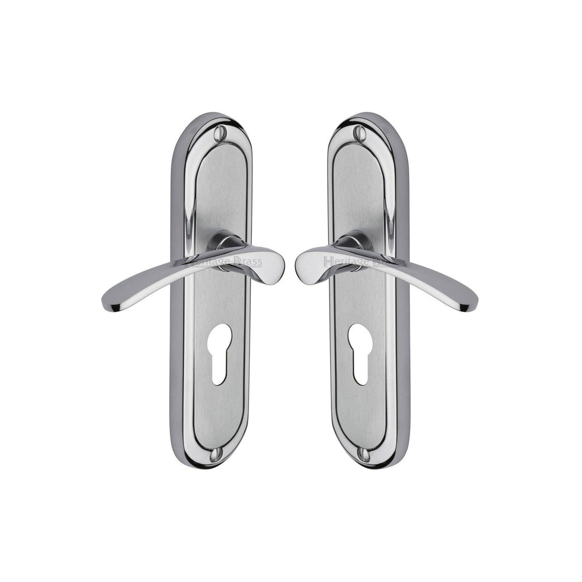Ambassador Door Handle on Plate by M Marcus - Heritage Brass