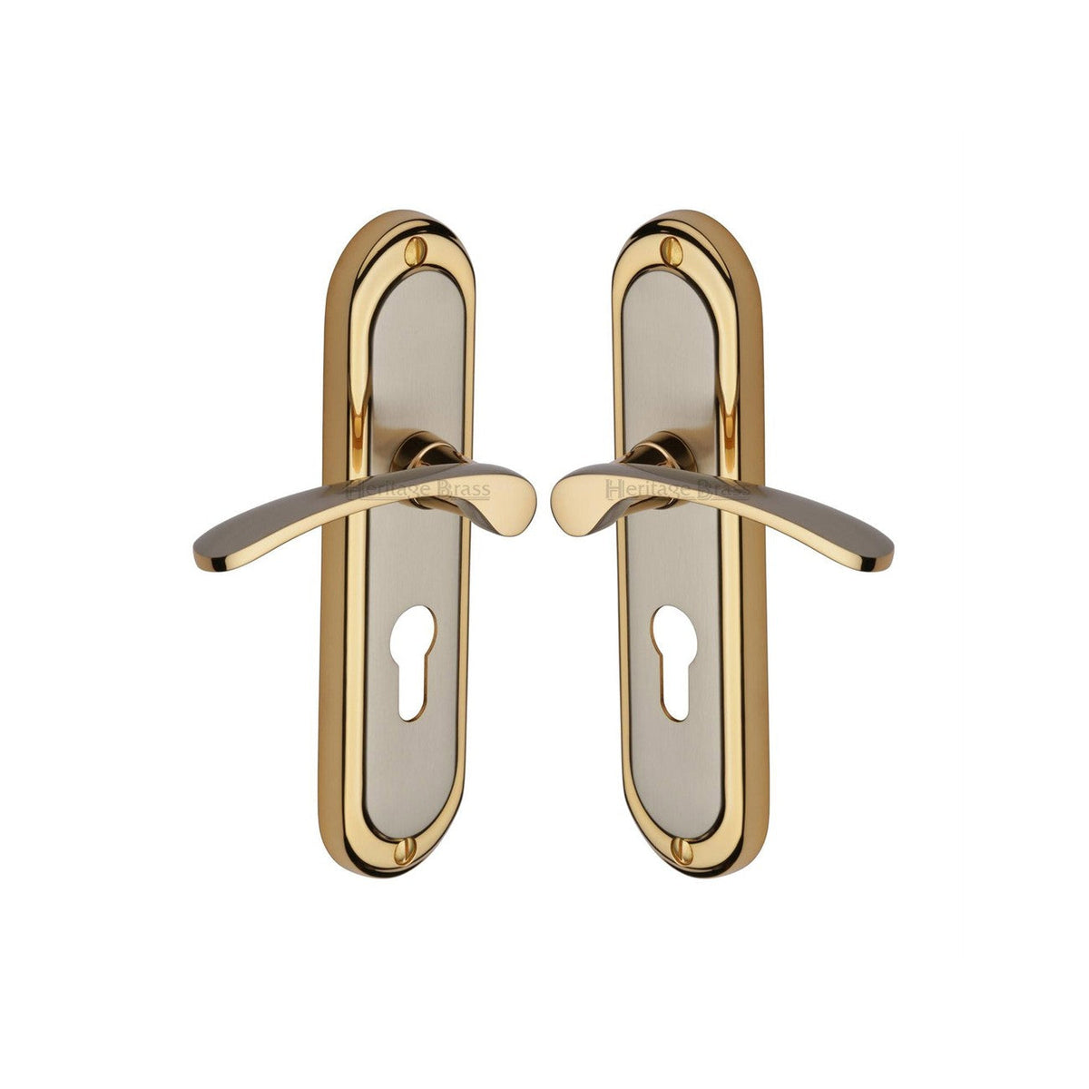 Ambassador Door Handle on Plate by M Marcus - Heritage Brass