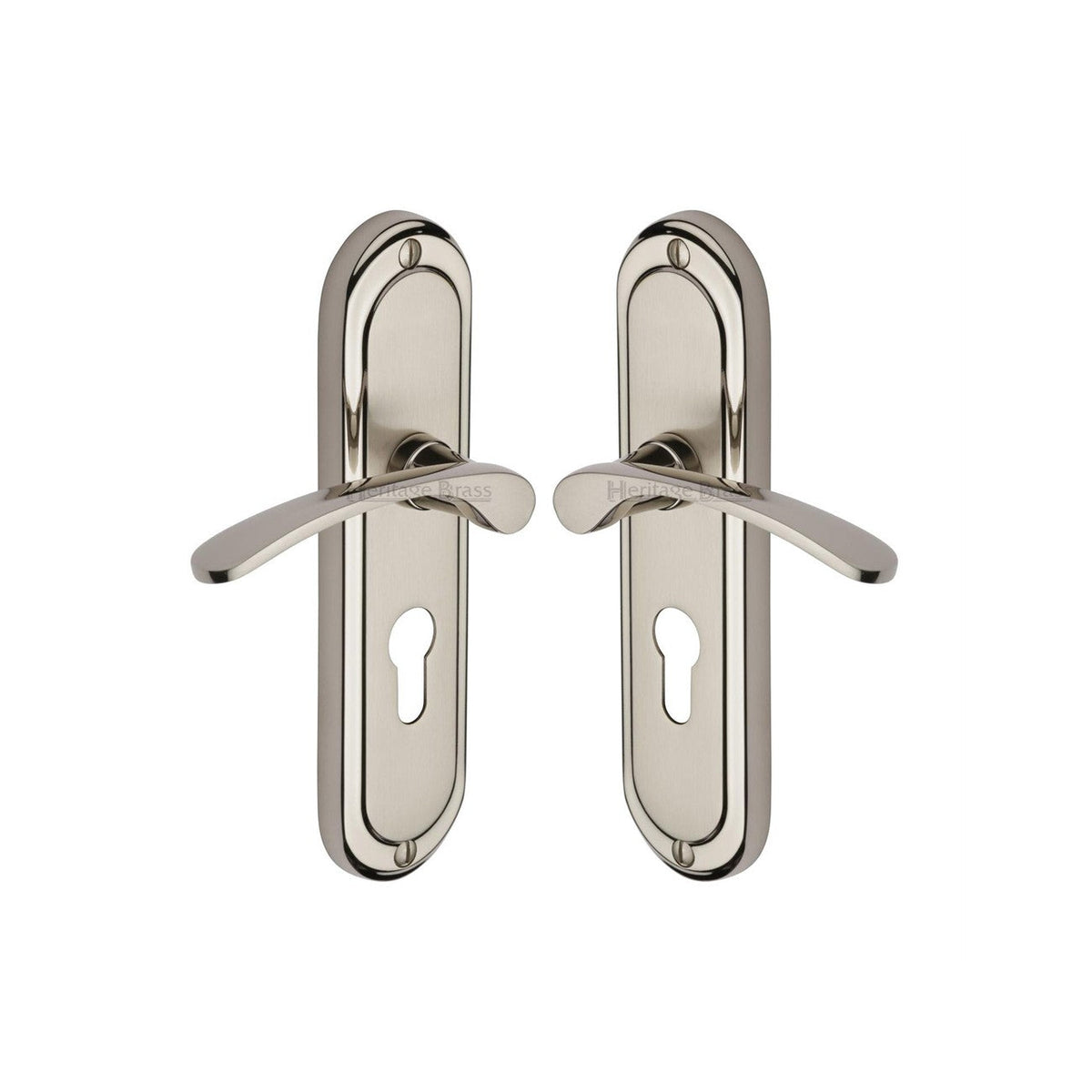 Ambassador Door Handle on Plate by M Marcus - Heritage Brass