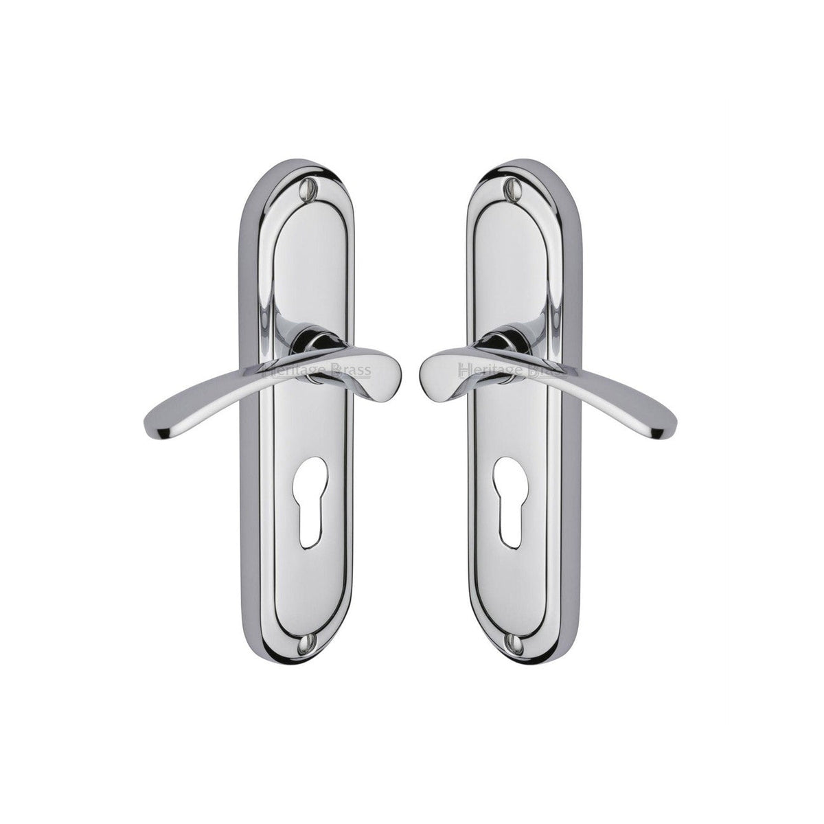 Ambassador Door Handle on Plate by M Marcus - Heritage Brass