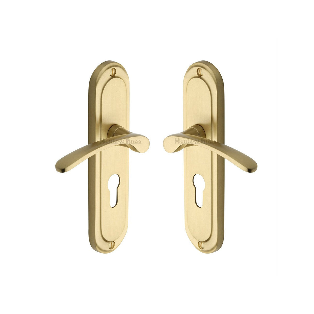 Ambassador Door Handle on Plate by M Marcus - Heritage Brass