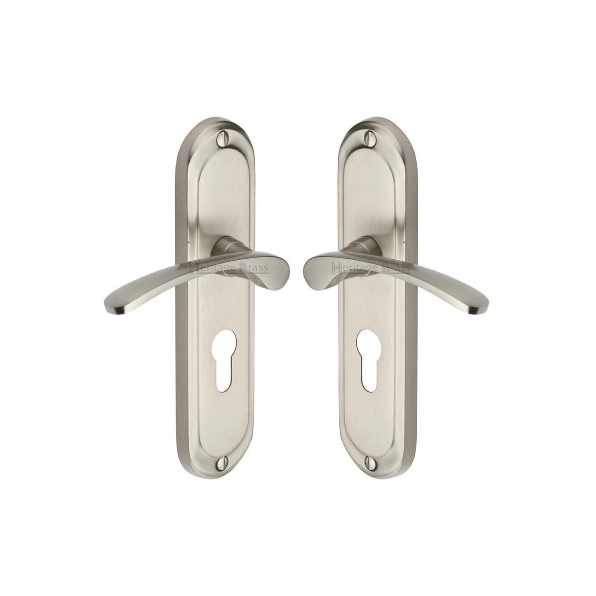 Ambassador Door Handle on Plate by M Marcus - Heritage Brass
