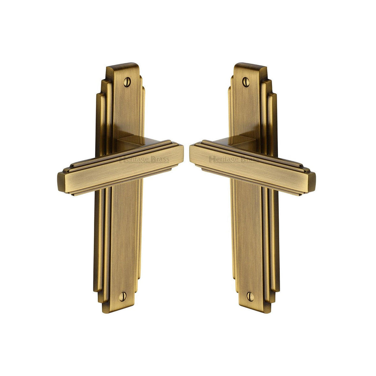 Astoria Door Handle on Plate by M Marcus - Heritage Brass