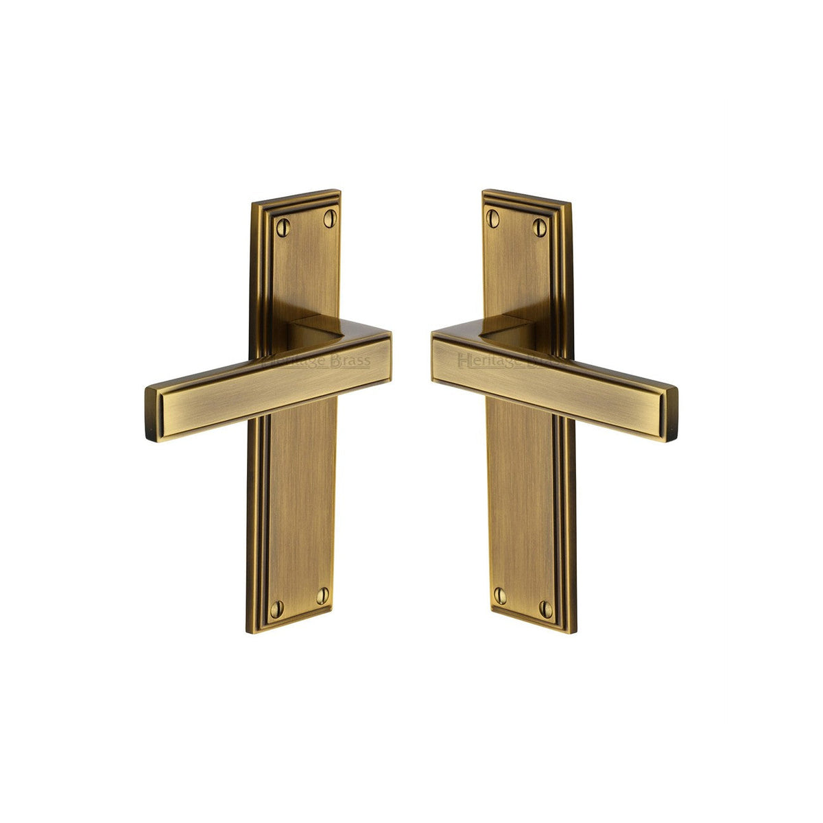 Atlantis Door Handle on Plate by M Marcus - Heritage Brass