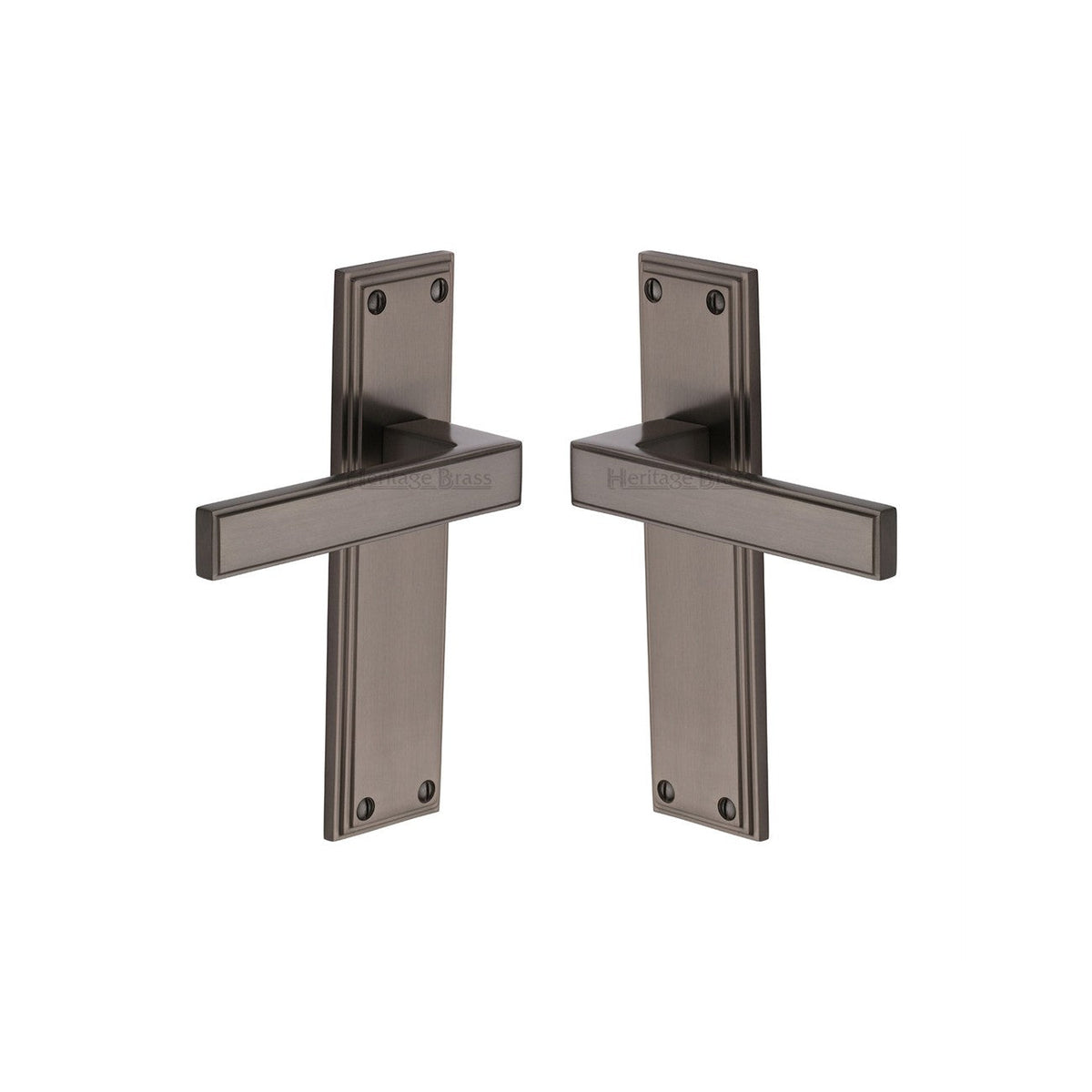 Atlantis Door Handle on Plate by M Marcus - Heritage Brass