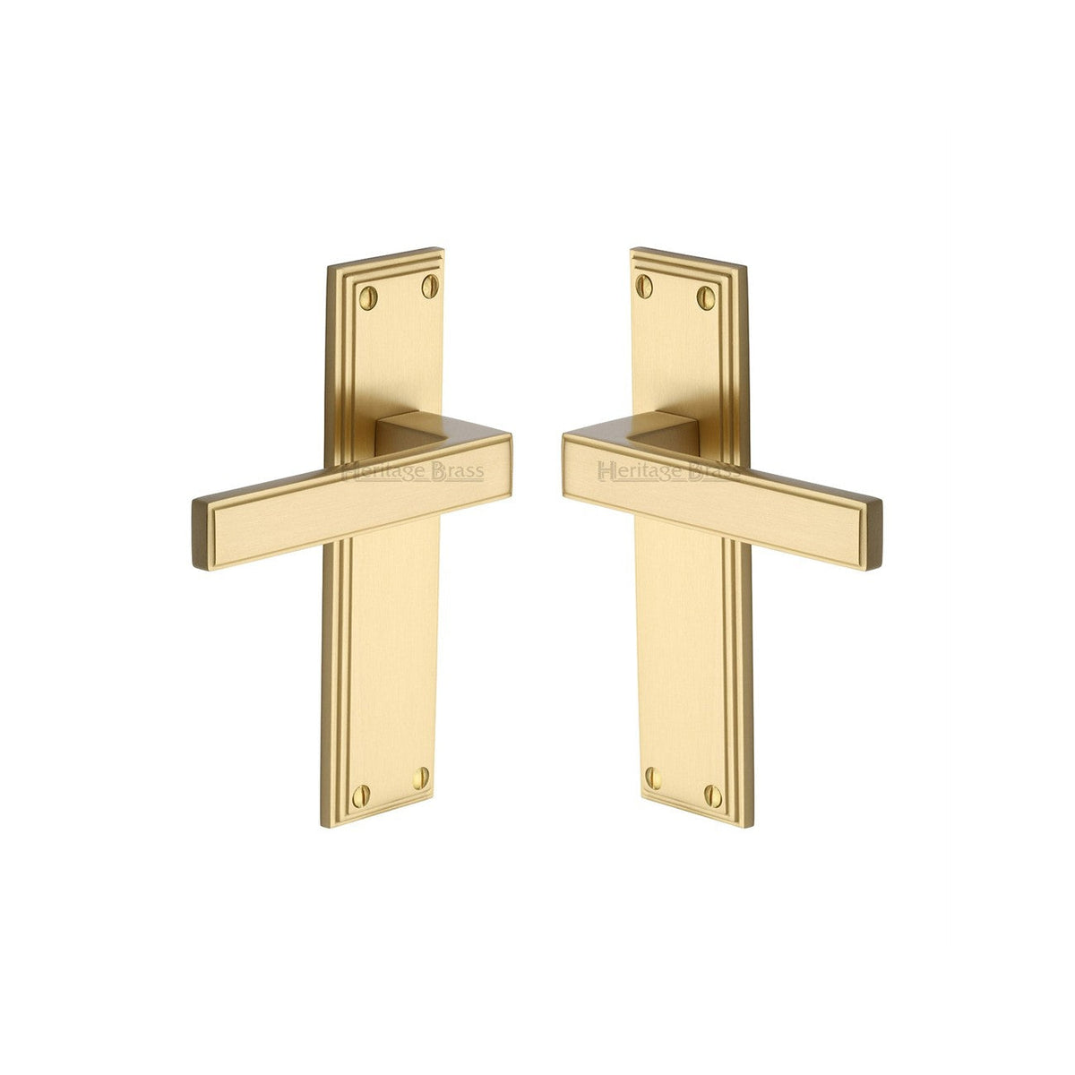 Atlantis Door Handle on Plate by M Marcus - Heritage Brass
