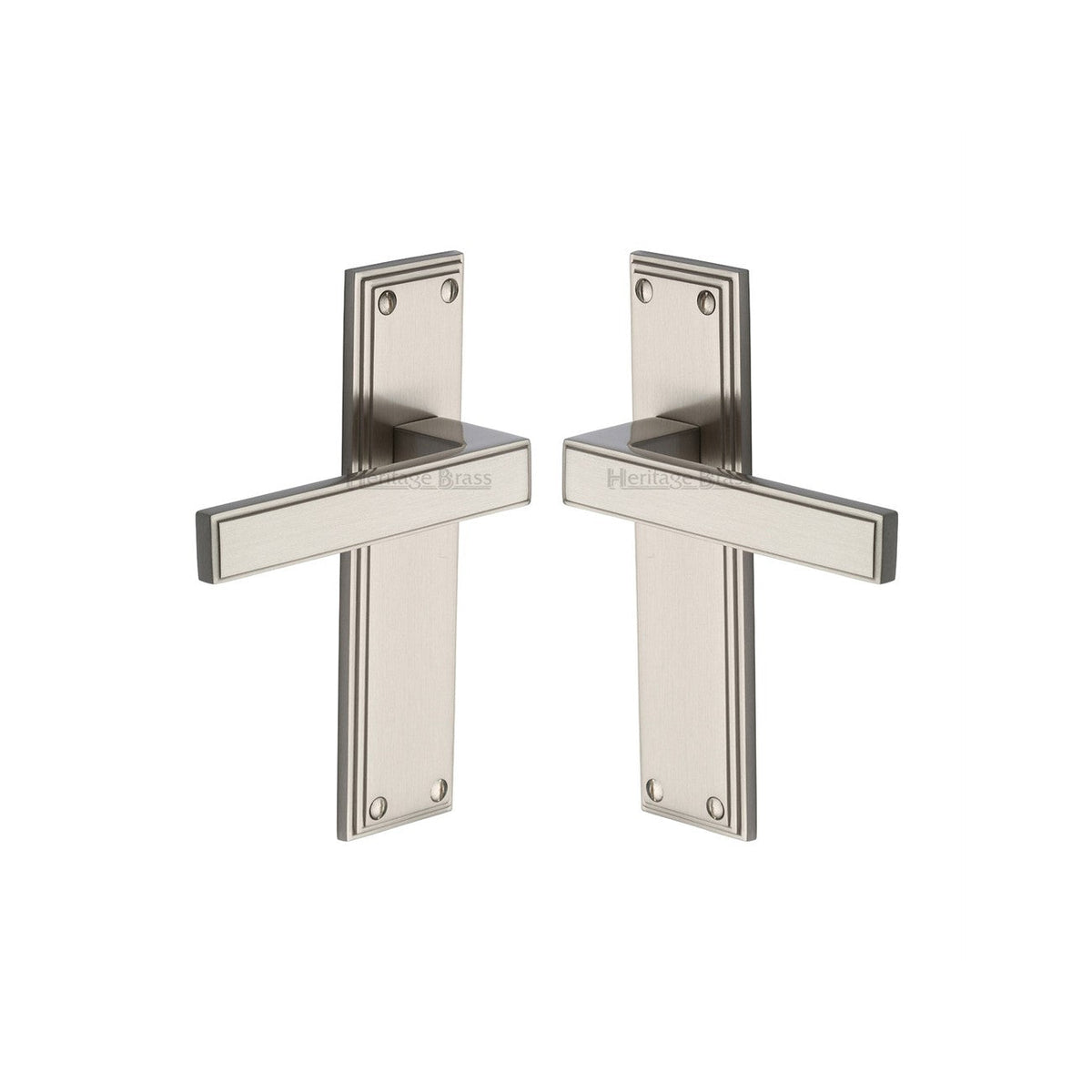 Atlantis Door Handle on Plate by M Marcus - Heritage Brass