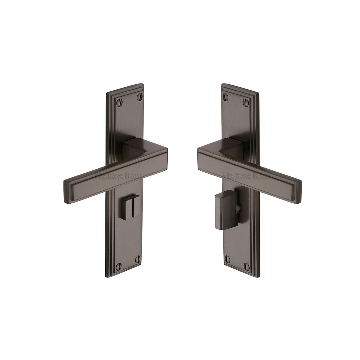 Atlantis Door Handle on Plate by M Marcus - Heritage Brass