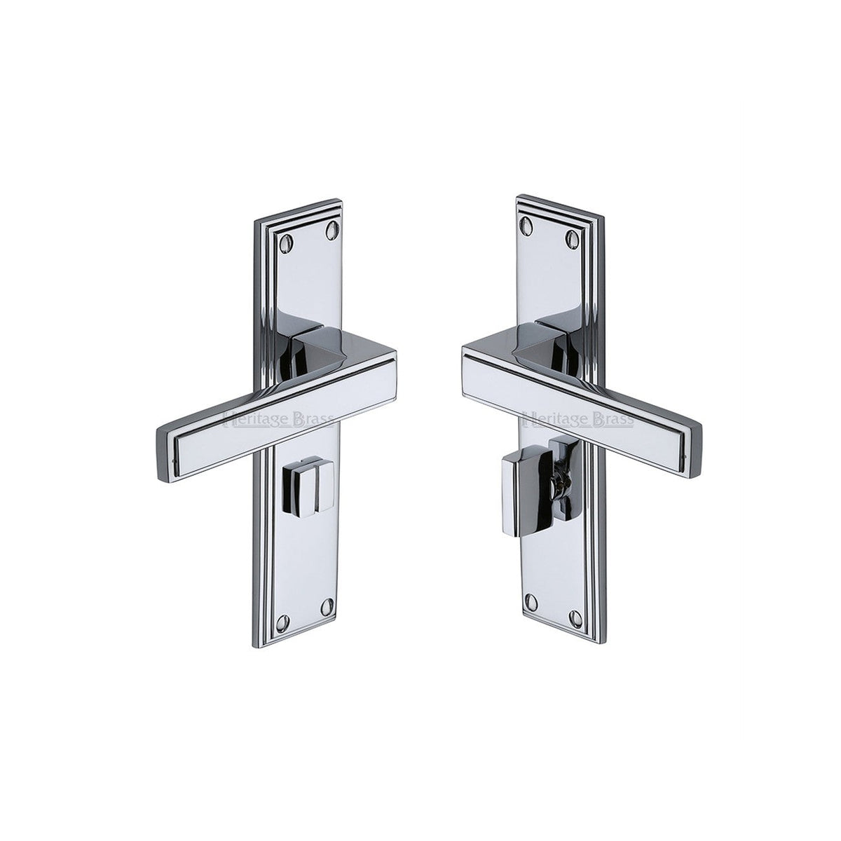 Atlantis Door Handle on Plate by M Marcus - Heritage Brass