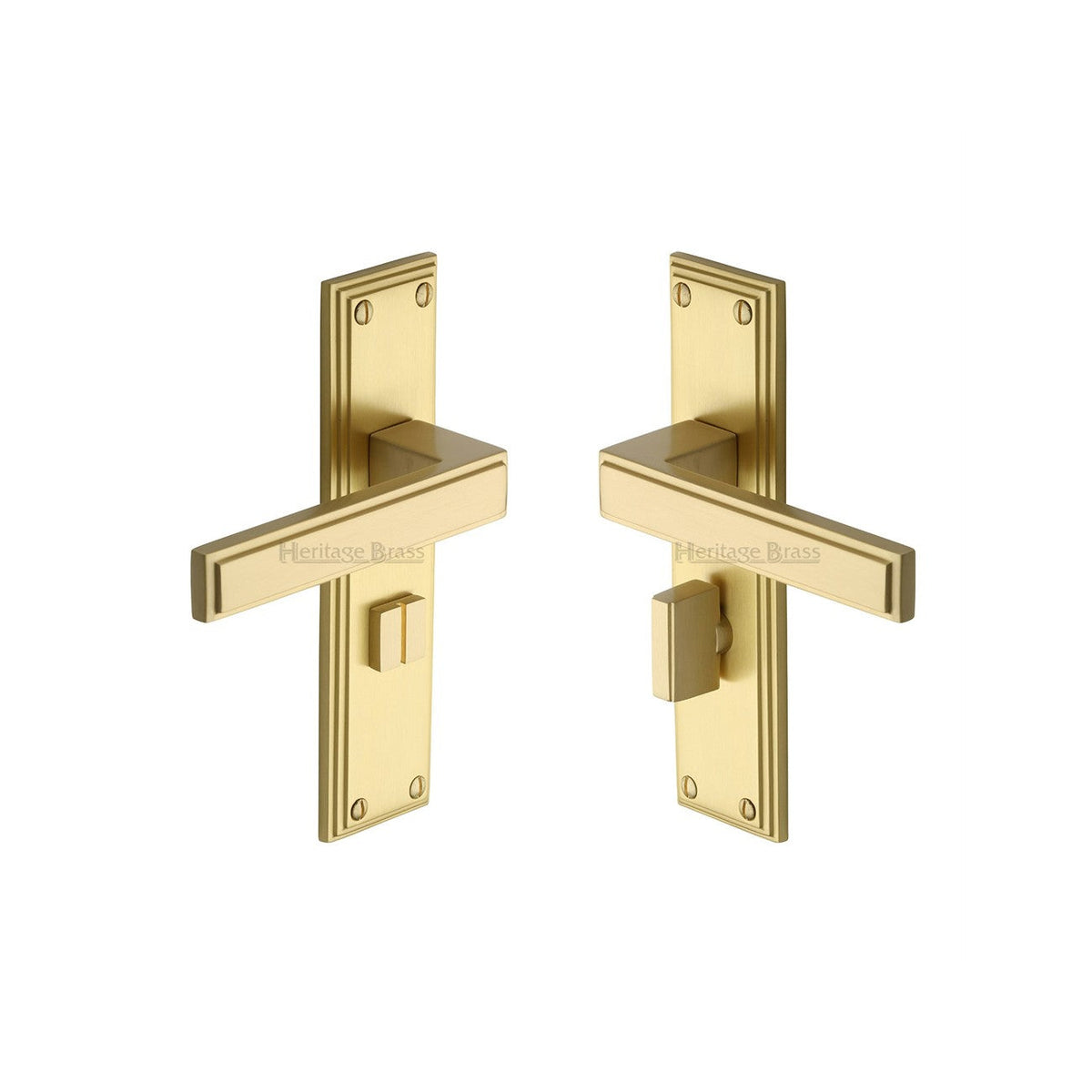 Atlantis Door Handle on Plate by M Marcus - Heritage Brass